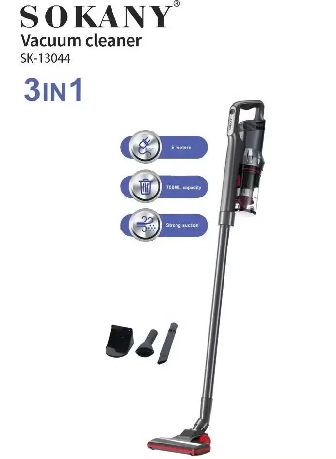 سوكاني مكنسة كهربائية 3 في 1 من سوكاني بسلك 5 متر وسعة 700 مل و2000 واط يمكن استخدامها كمكنسة رأسية، يدوية، أو لتنظيف الزوايا والمساحات الضيقة (SK-13044) - Image 2